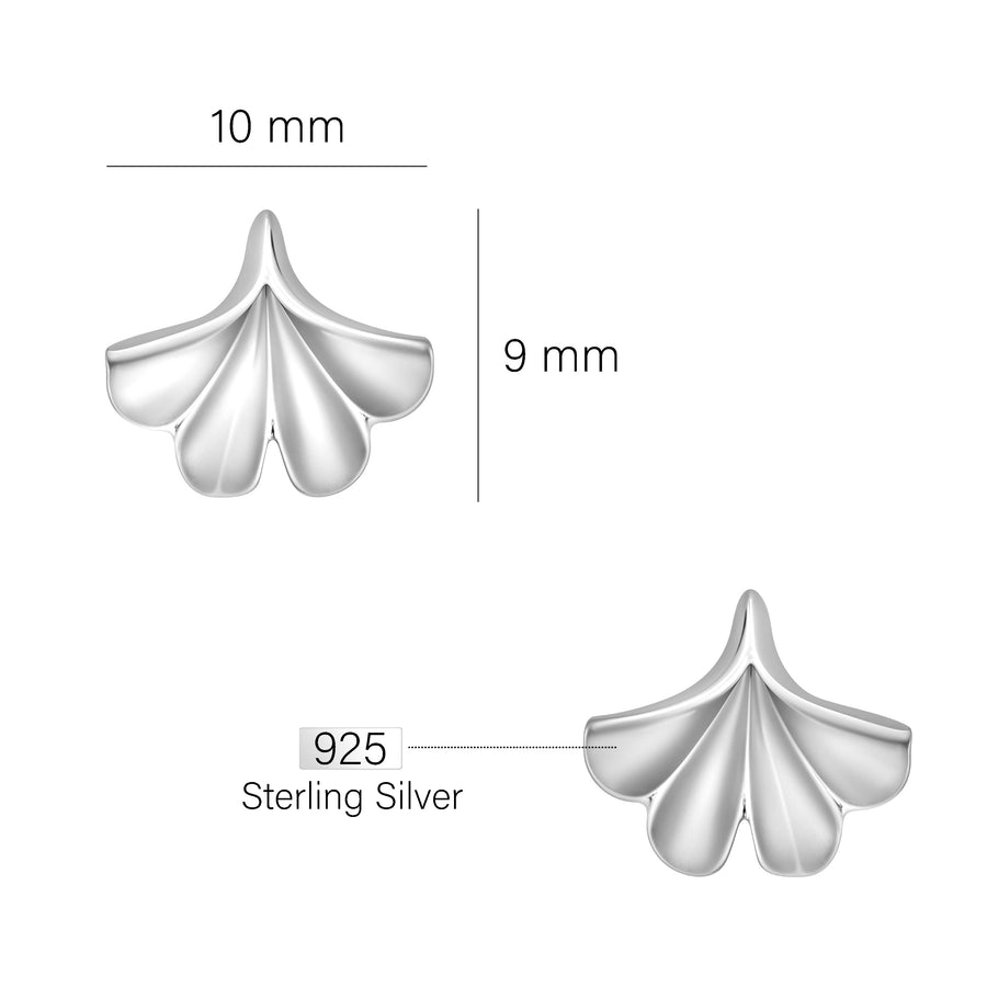 Gingko Blatt Ohrstecker in 925 Silber