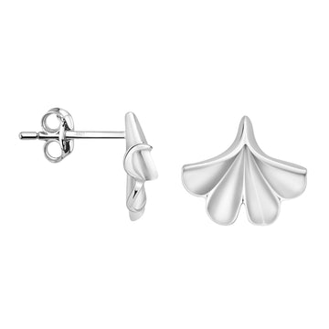Gingko Blatt Ohrstecker in 925 Silber