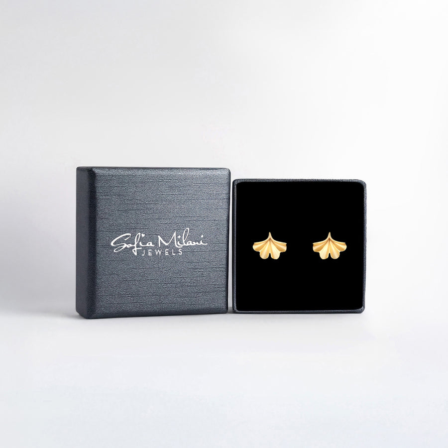 Gingko Blatt Ohrstecker in 925 Silber