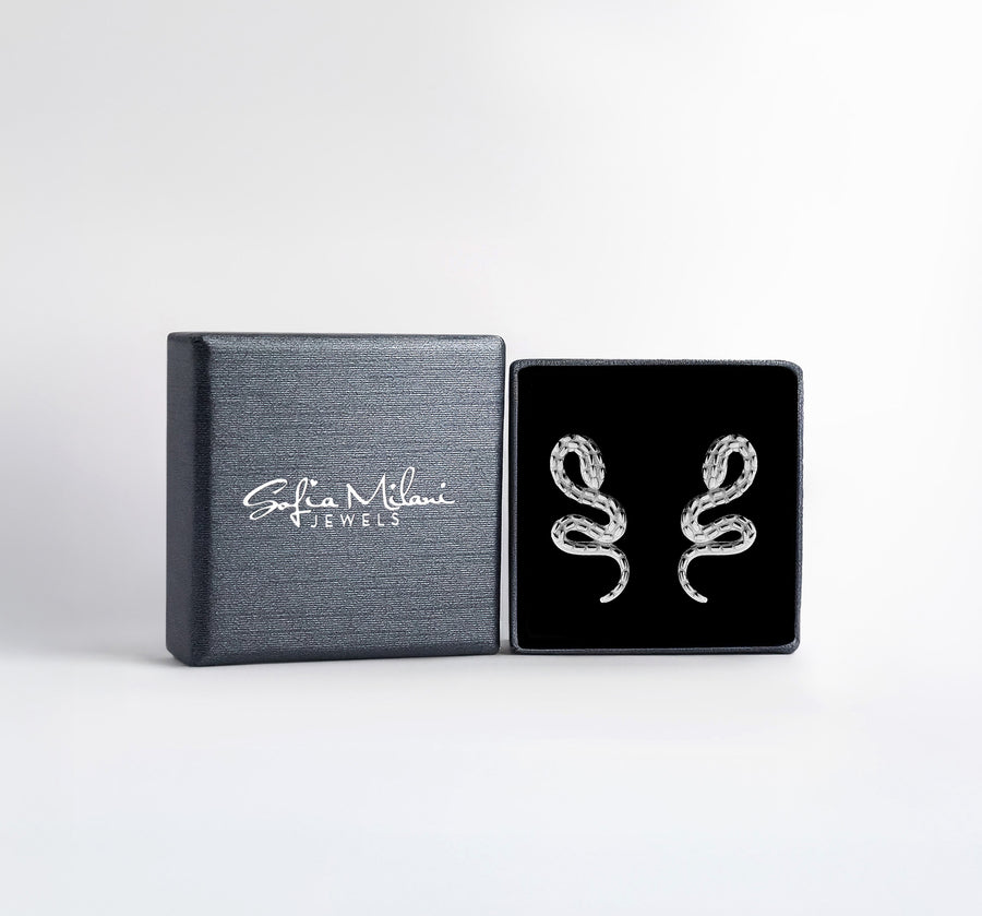 Schlange Ohrstecker in 925 Silber