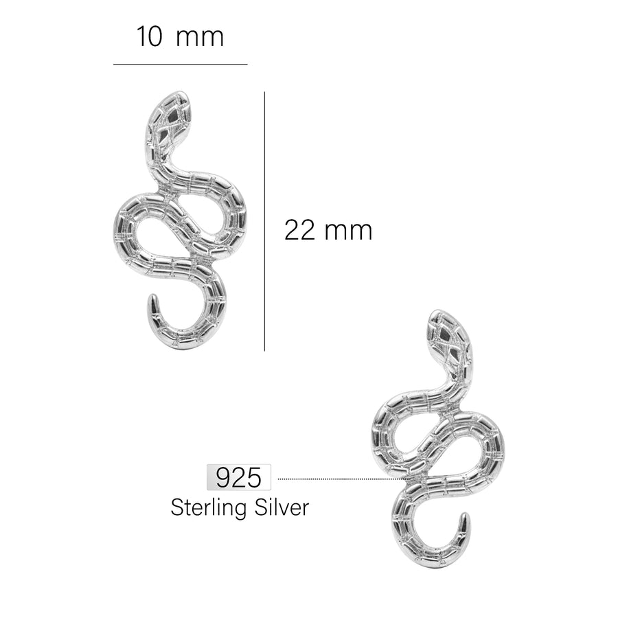 Schlange Ohrstecker in 925 Silber