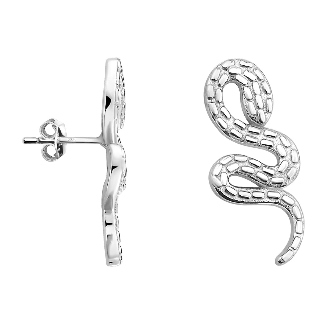 Schlange Ohrstecker in 925 Silber