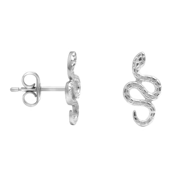 Schlange Ohrstecker in 925 Silber