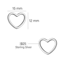 Herz Ohrstecker in 925 Silber