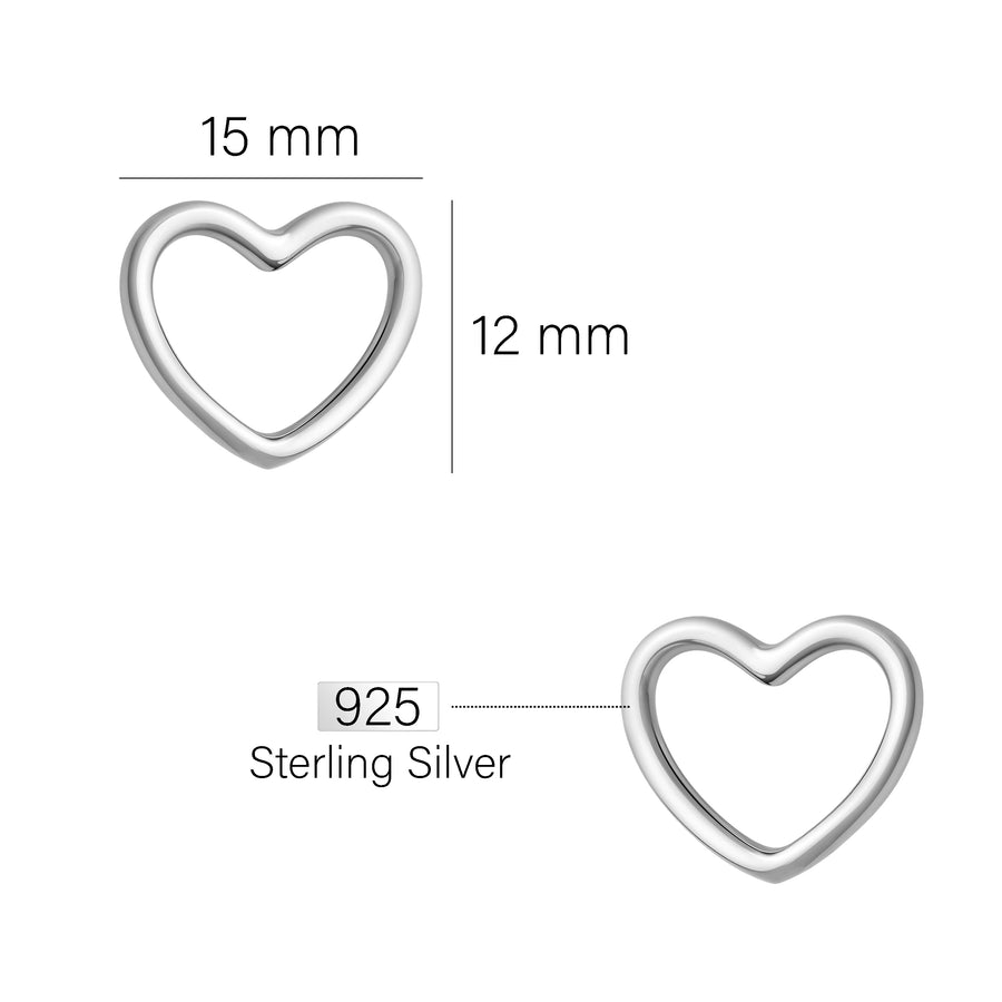 Herz Ohrstecker in 925 Silber