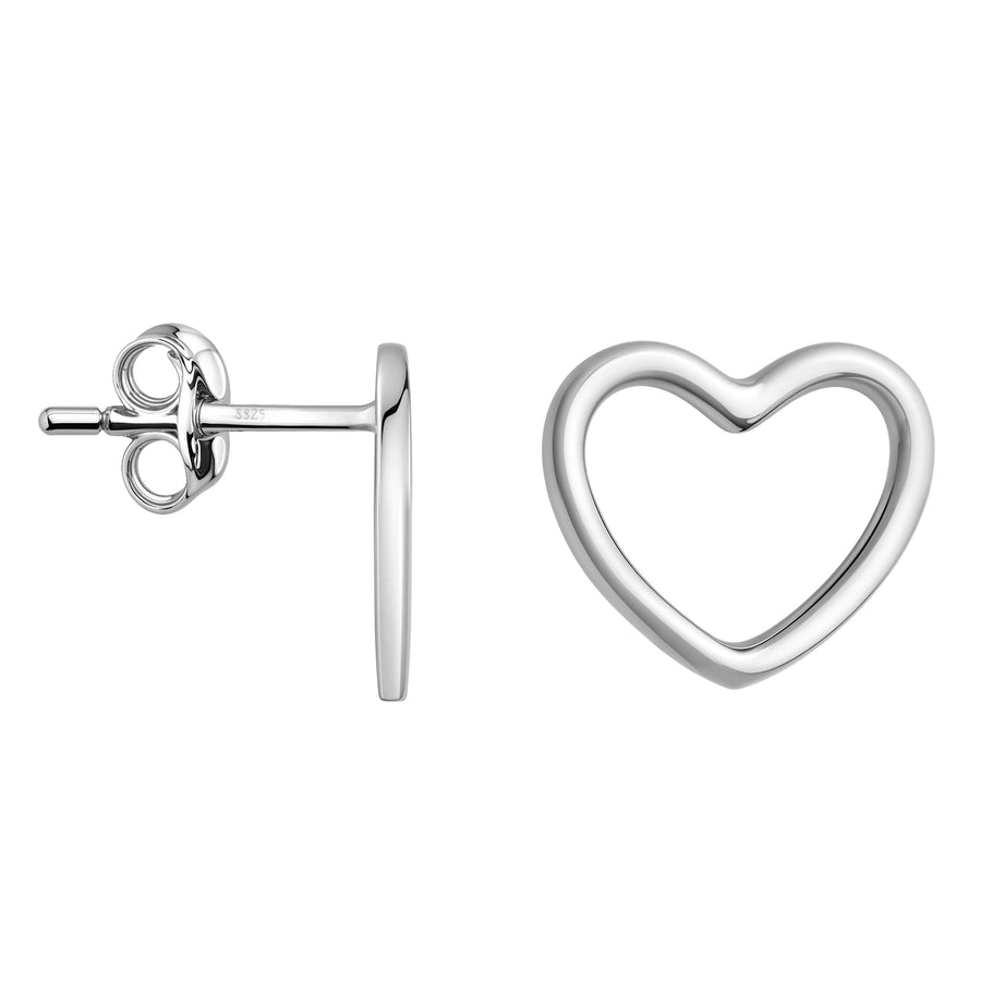 Herz Ohrstecker in 925 Silber