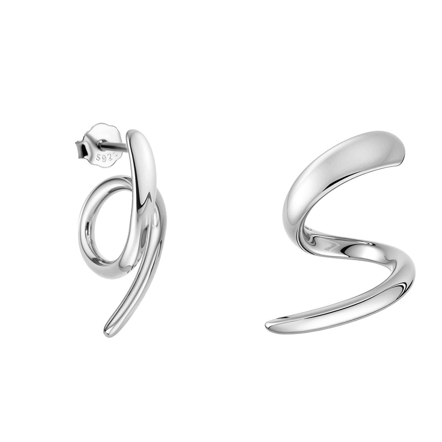 Gebogen Ohrstecker in 925 Silber