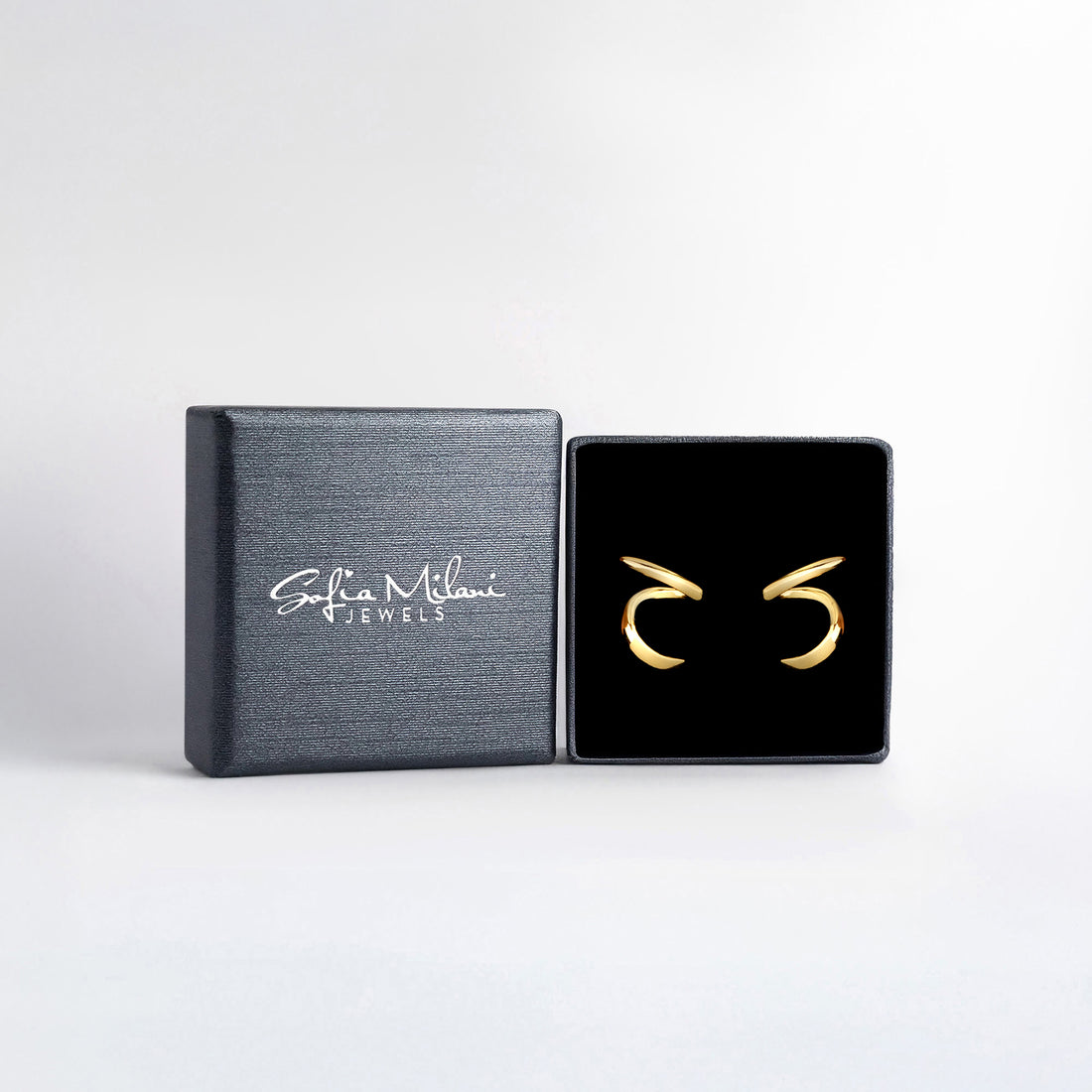 Gebogen Ohrstecker in 925 Silber