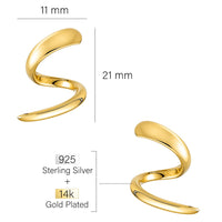 Gebogen Ohrstecker in 925 Silber