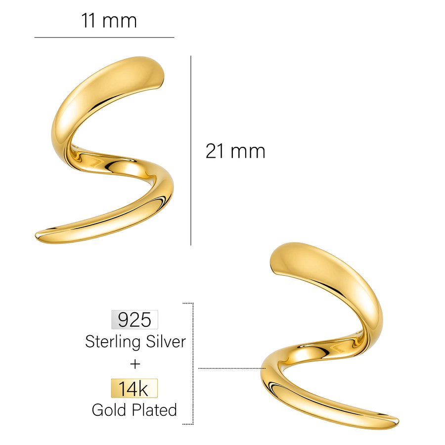 Gebogen Ohrstecker in 925 Silber