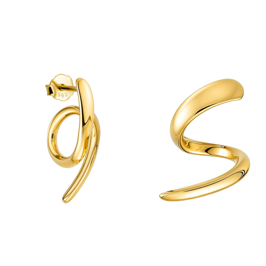 Gebogen Ohrstecker in 925 Silber