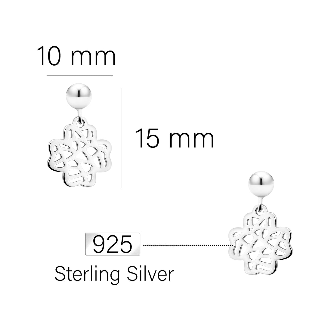 Ornament Ohrhänger in 925 Silber