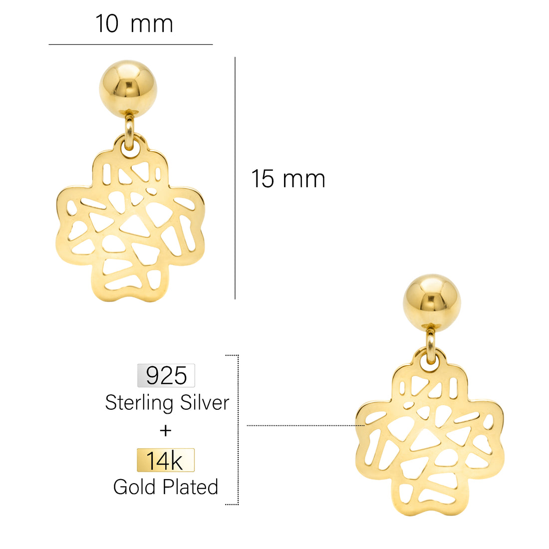Ornament Ohrhänger in 925 Silber