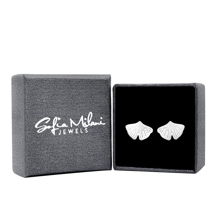 Gingko Blatt Ohrstecker in 925 Silber