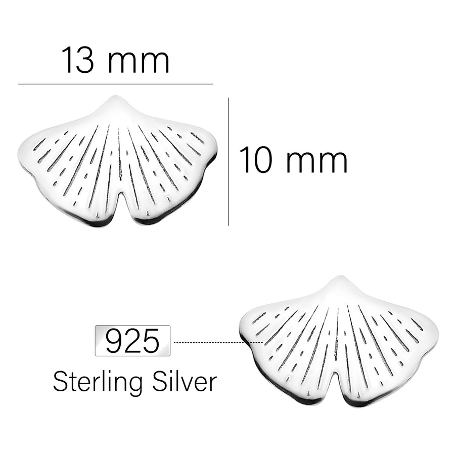 Gingko Blatt Ohrstecker in 925 Silber