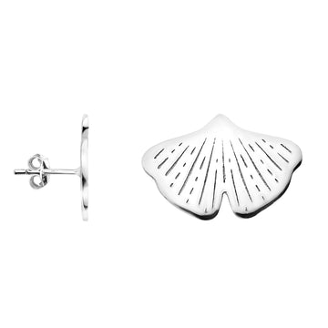 Gingko Blatt Ohrstecker in 925 Silber
