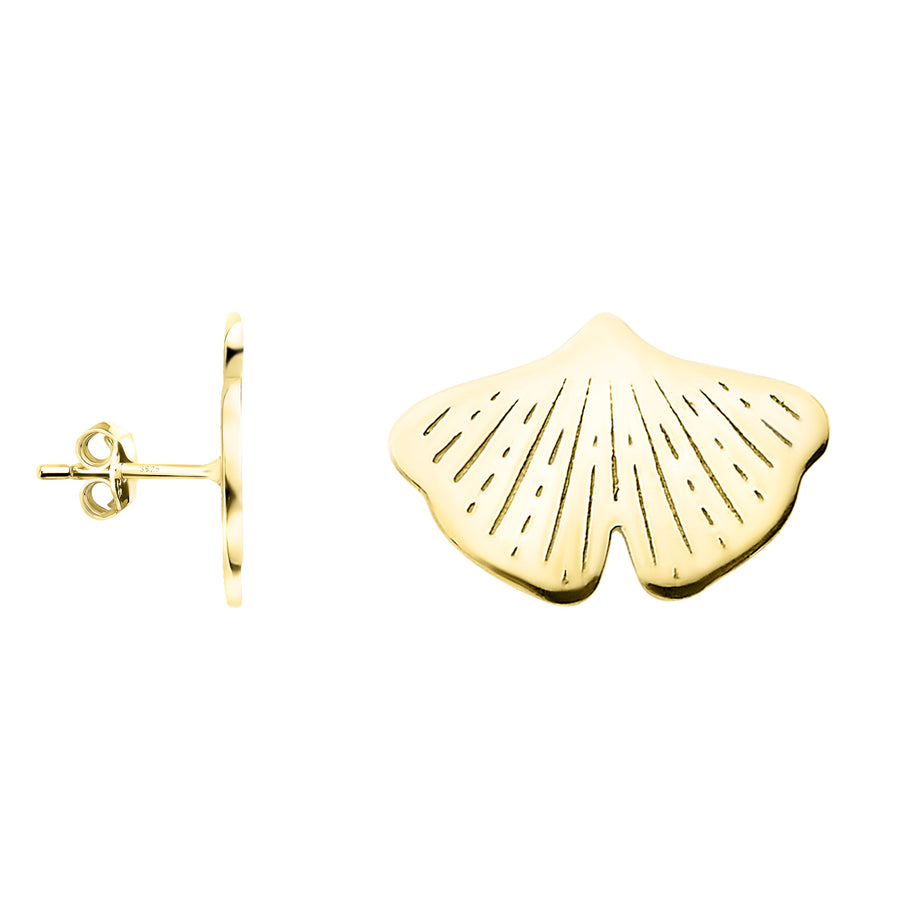 Gingko Blatt Ohrstecker in 925 Silber