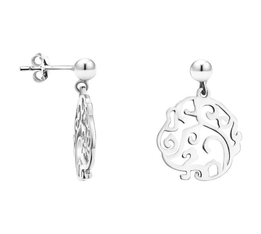 Ornament Ohrhänger in 925 Silber
