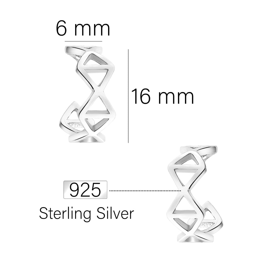 Gitter Steck Creolen in 925 Silber