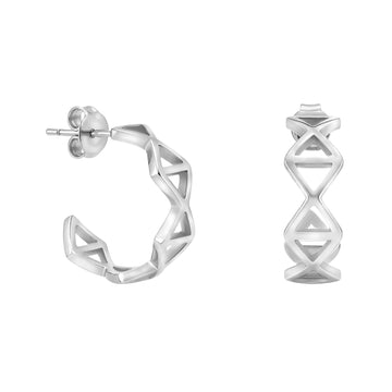 Gitter Steck Creolen in 925 Silber
