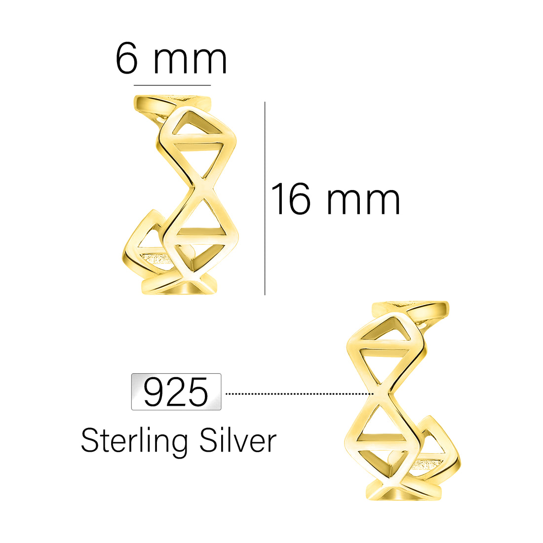 Gitter Steck Creolen in 925 Silber