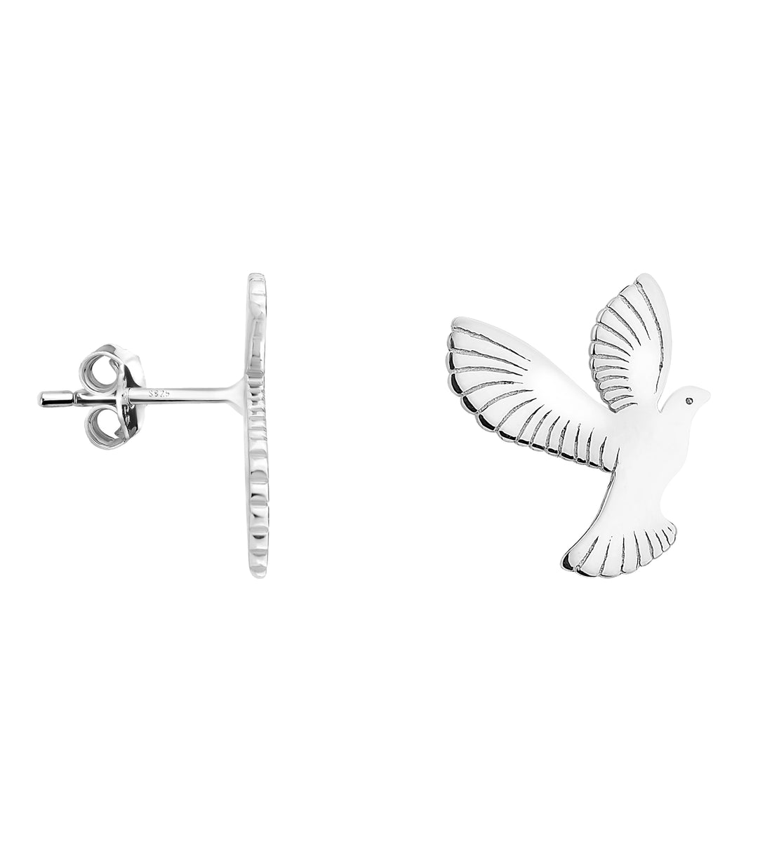Vogel Ohrstecker in 925 Silber
