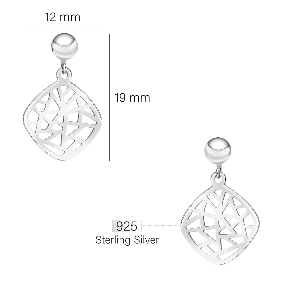 Ornament Ohrhänger in 925 Silber