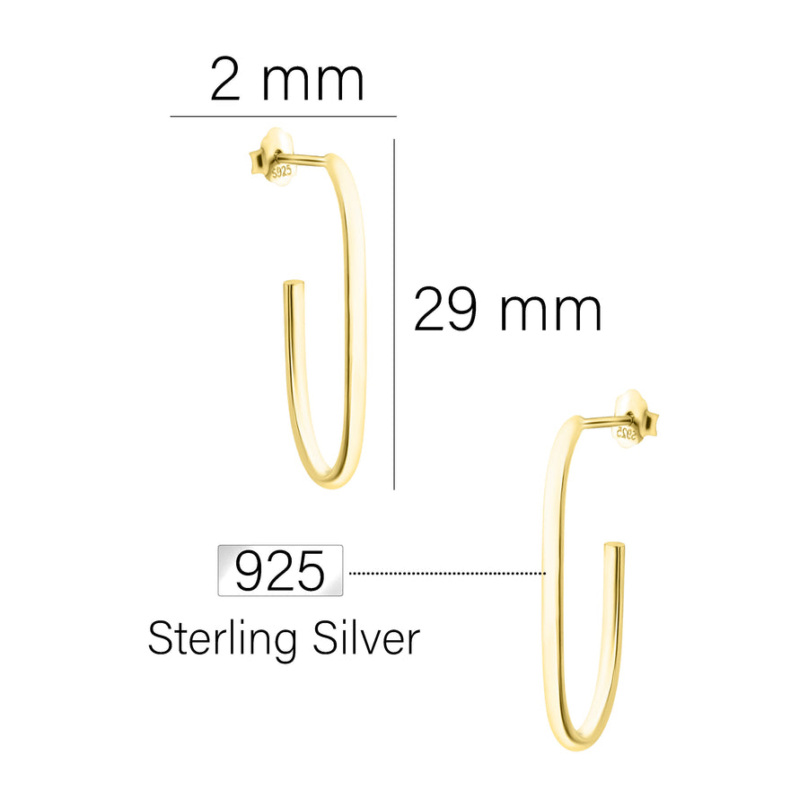 Gebogen Ohrstecker in 925 Silber