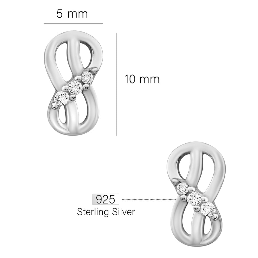 Unendlich Ohrstecker in 925 Silber