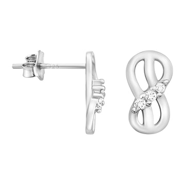 Unendlich Ohrstecker in 925 Silber