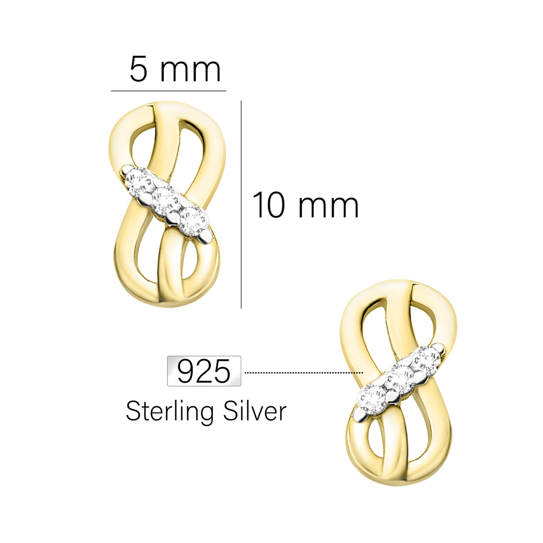 Unendlich Ohrstecker in 925 Silber