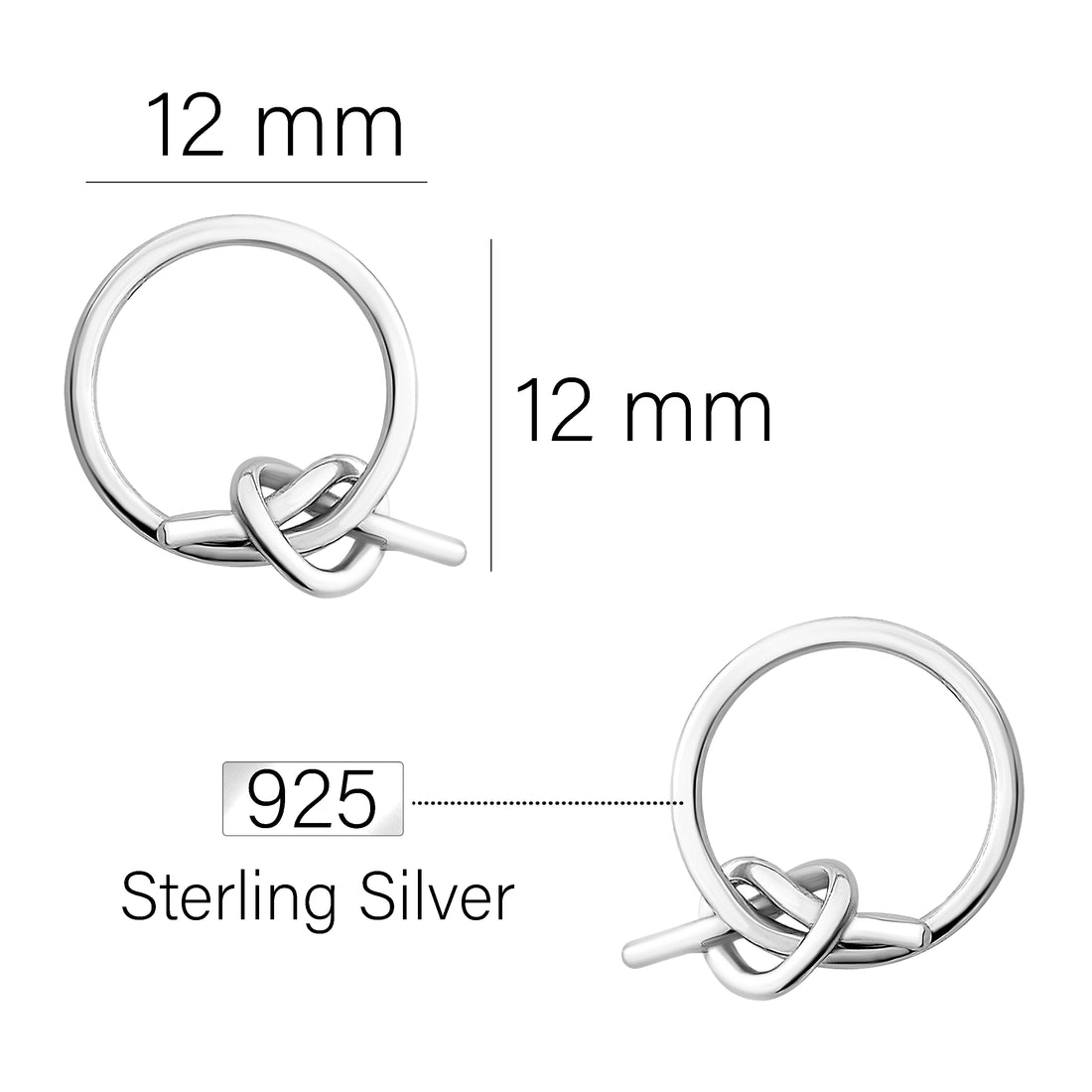 Herz Ohrstecker in 925 Silber