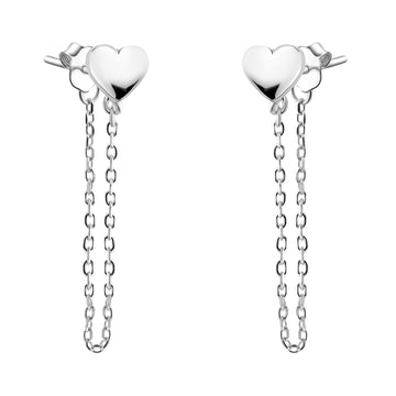 Herz Ohrhänger in 925 Silber