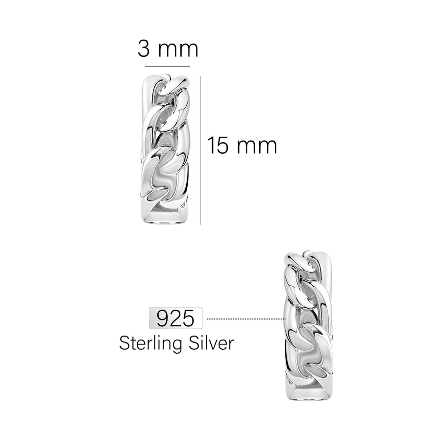 Verdreht Creolen in 925 Silber