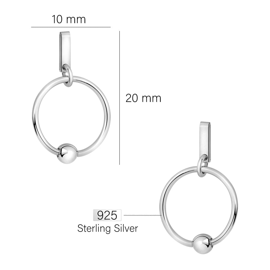 Kreis Ohrhänger in 925 Silber