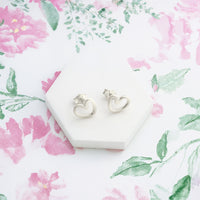 Herz Ohrstecker in 925 Silber
