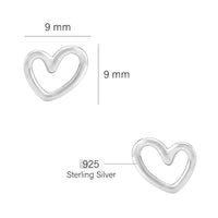 Herz Ohrstecker in 925 Silber