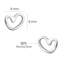 Herz Ohrstecker in 925 Silber