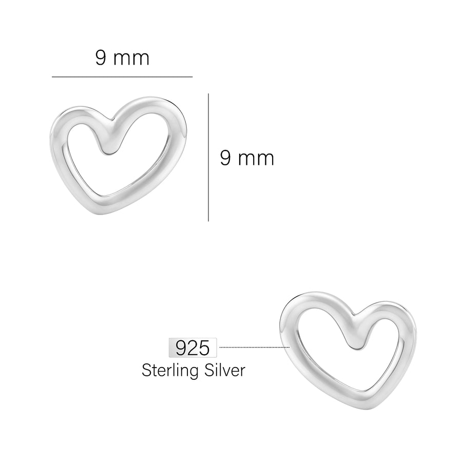 Herz Ohrstecker in 925 Silber