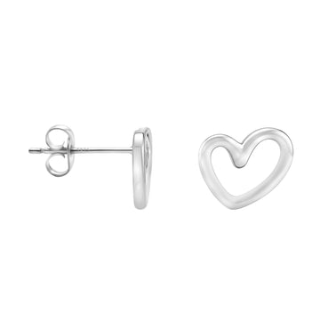 Herz Ohrstecker in 925 Silber