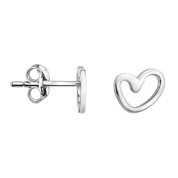 Herz Ohrstecker in 925 Silber