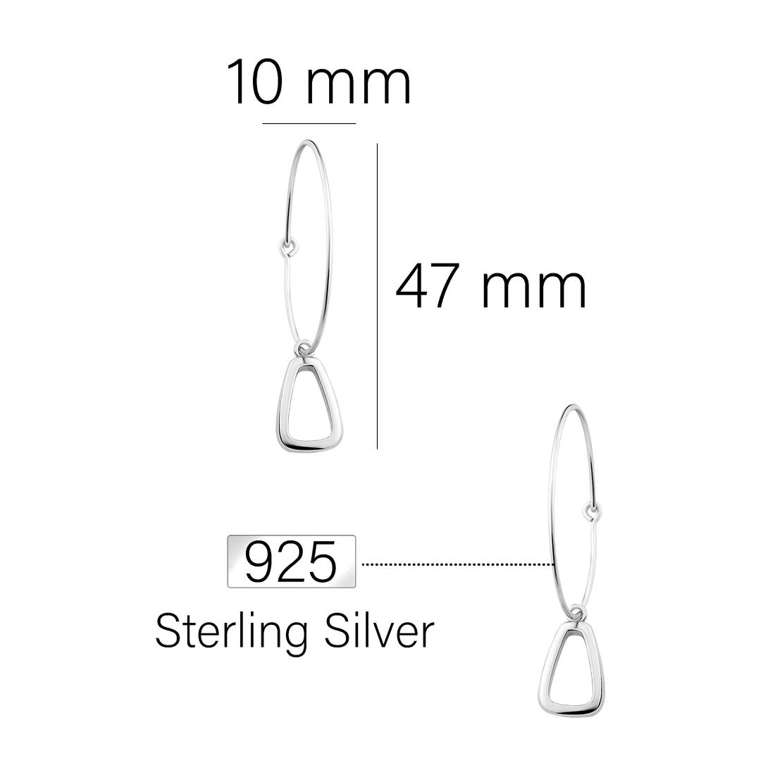 Kreis Ohrhänger in 925 Silber