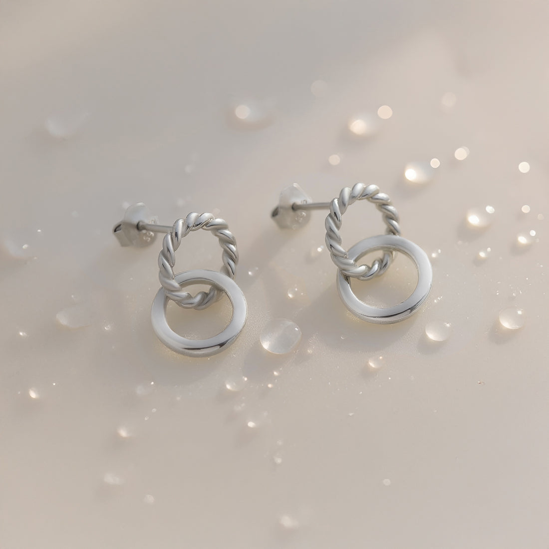 Kreis Ohrstecker in 925 Silber