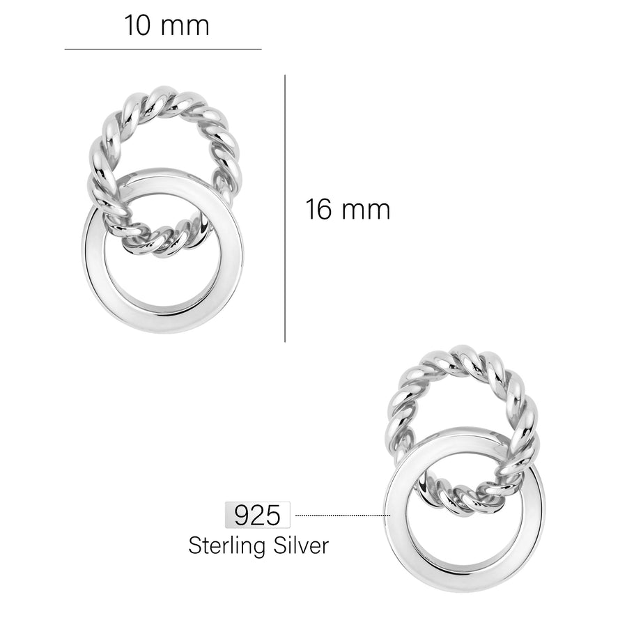 Kreis Ohrstecker in 925 Silber