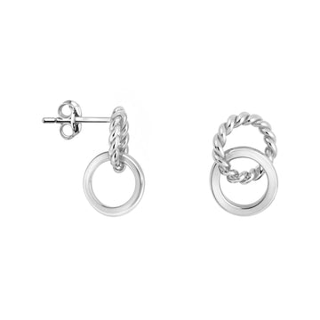 Kreis Ohrstecker in 925 Silber