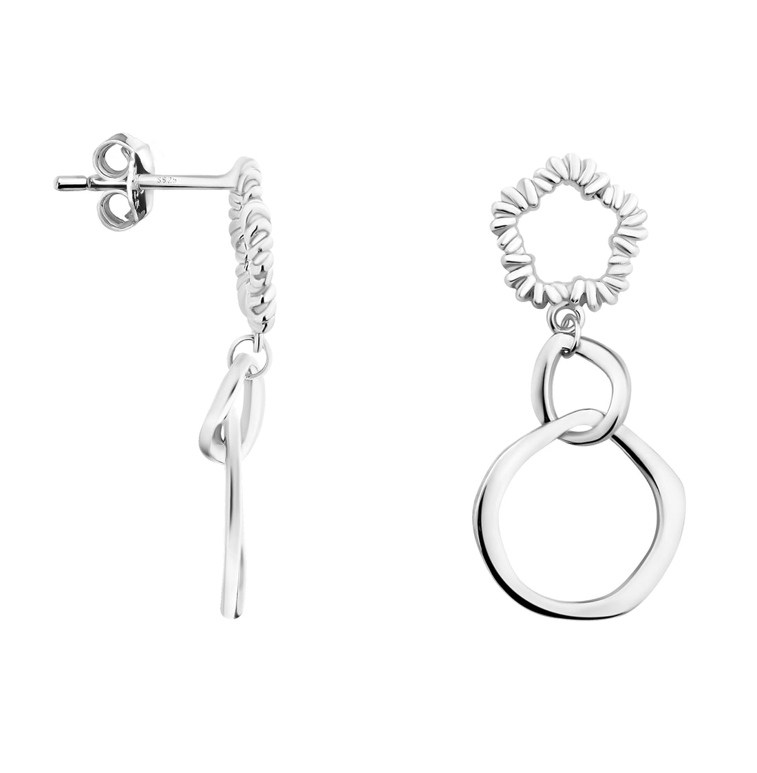 Kreis Ohrhänger in 925 Silber
