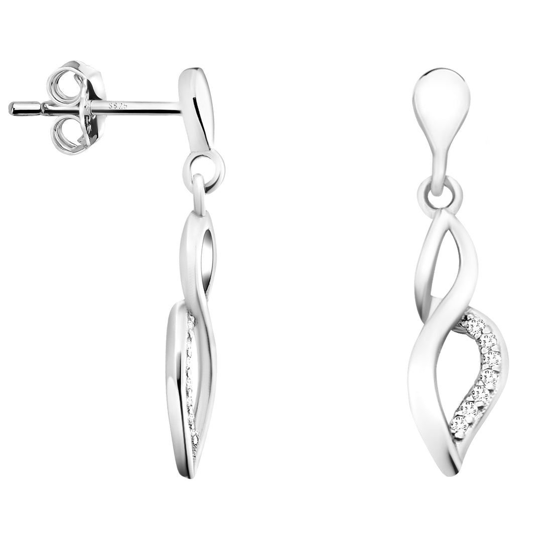Oval Ohrhänger in 925 Silber