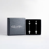 Kreuz Ohrhänger in 925 Silber