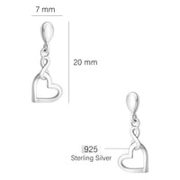 Herz Ohrhänger in 925 Silber