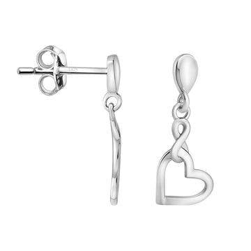 Herz Ohrhänger in 925 Silber